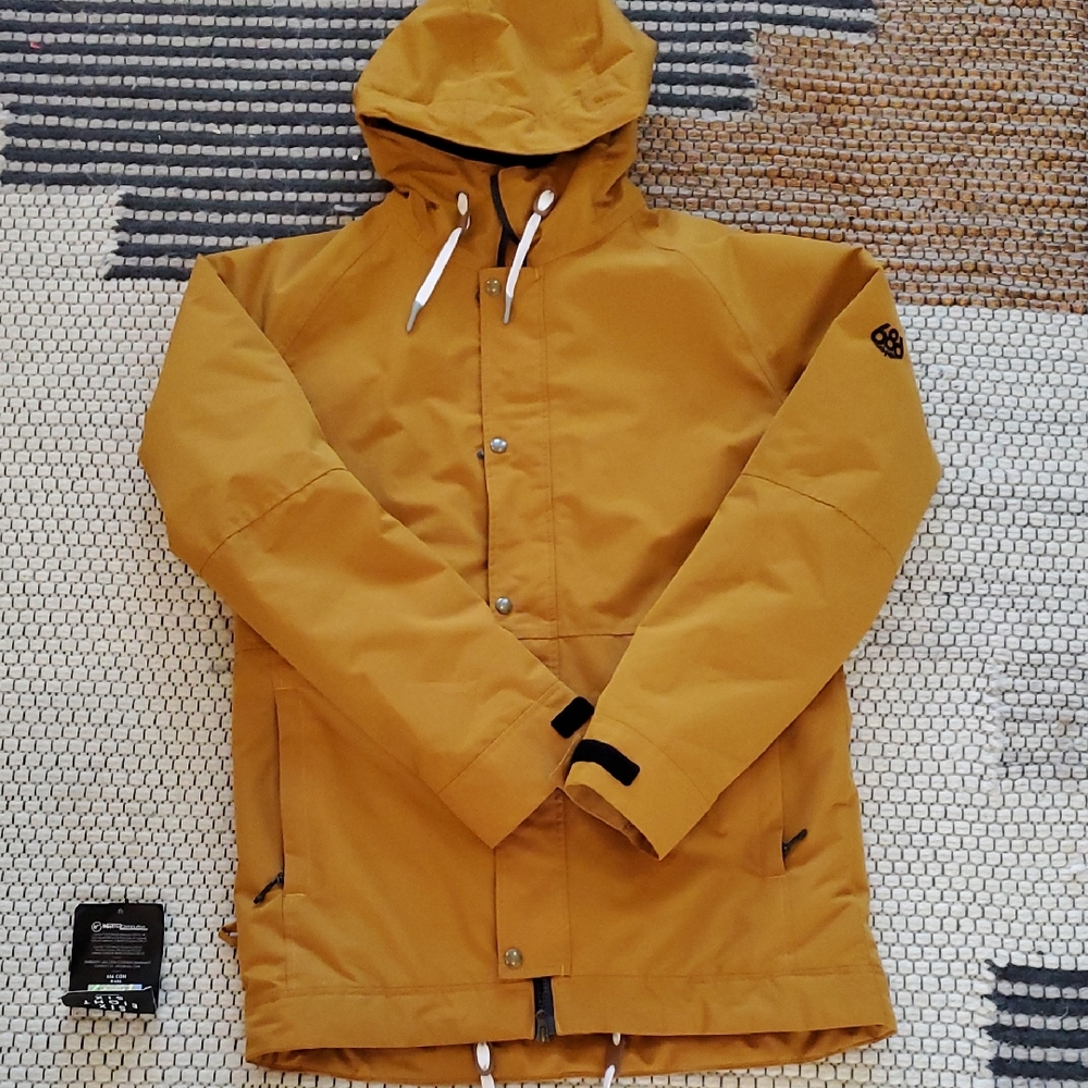 686 Men's Yellow Hooded Ski Jacket
